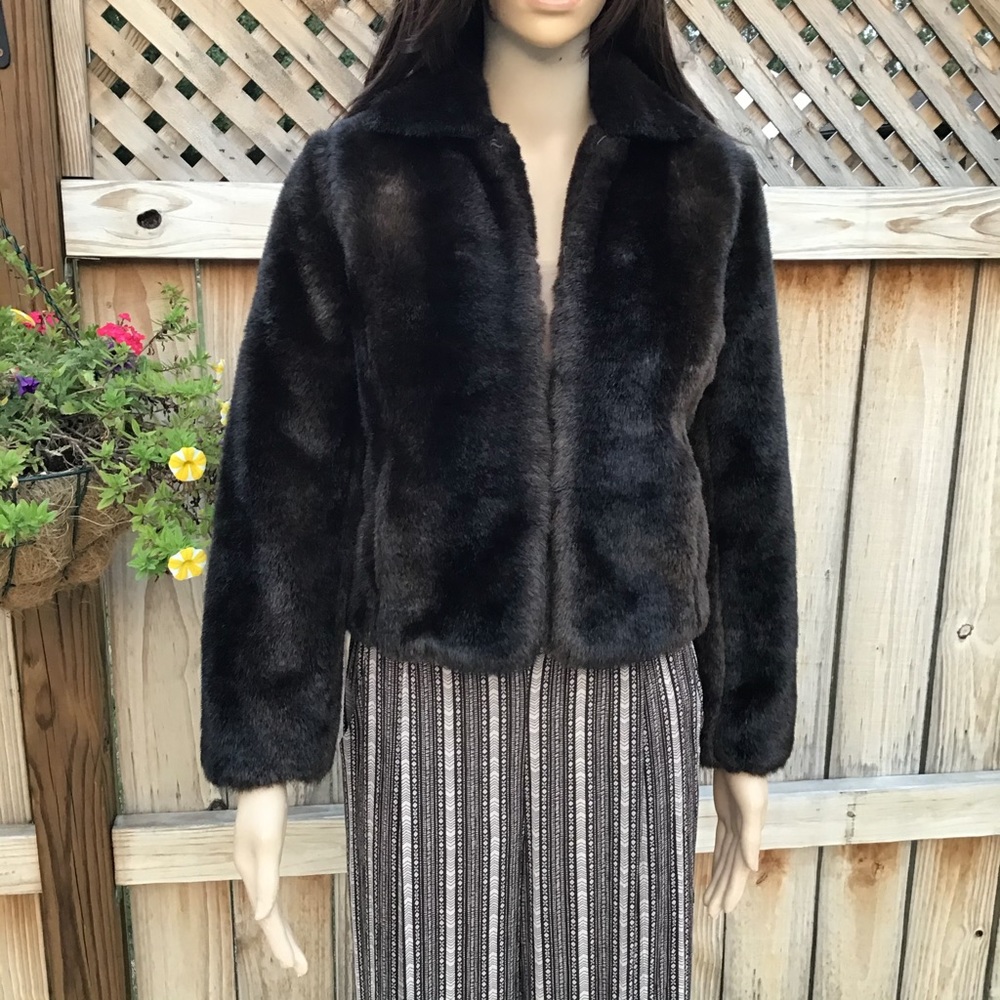 FAUX MINK DARK BROWN BEAUTIFUL ANN TAYLOR - Picture 15 of 15